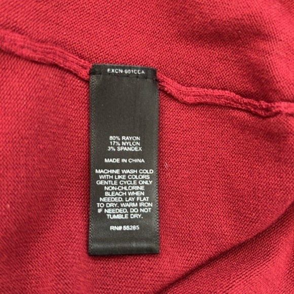 Express Draped Scoop Neck Ruched Bodycon Midi Dress Red Size Large NWT - Picture 4 of 5